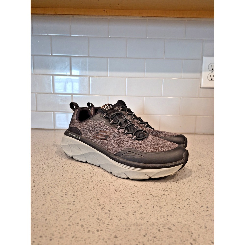 Skechers Men's 9.5 Relaxed Fit D'Lux Walker 2.0 Steadyway Black/Charcoal 232719
